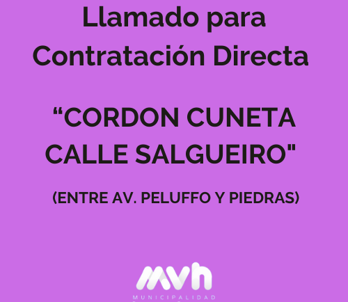 CONTRATACIÓN DIRECTA «Obra cordón cuneta calle Salgueiro»