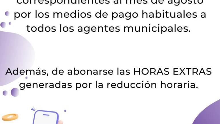PAGO DE SUELDOS A LOS AGENTES MUNICIPALES