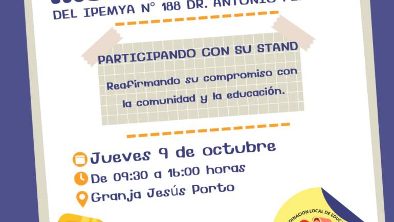 MUESTRA INSTITUCIONAL DEL IPEMYA N°188 DR. ANTONIO PÉREZ