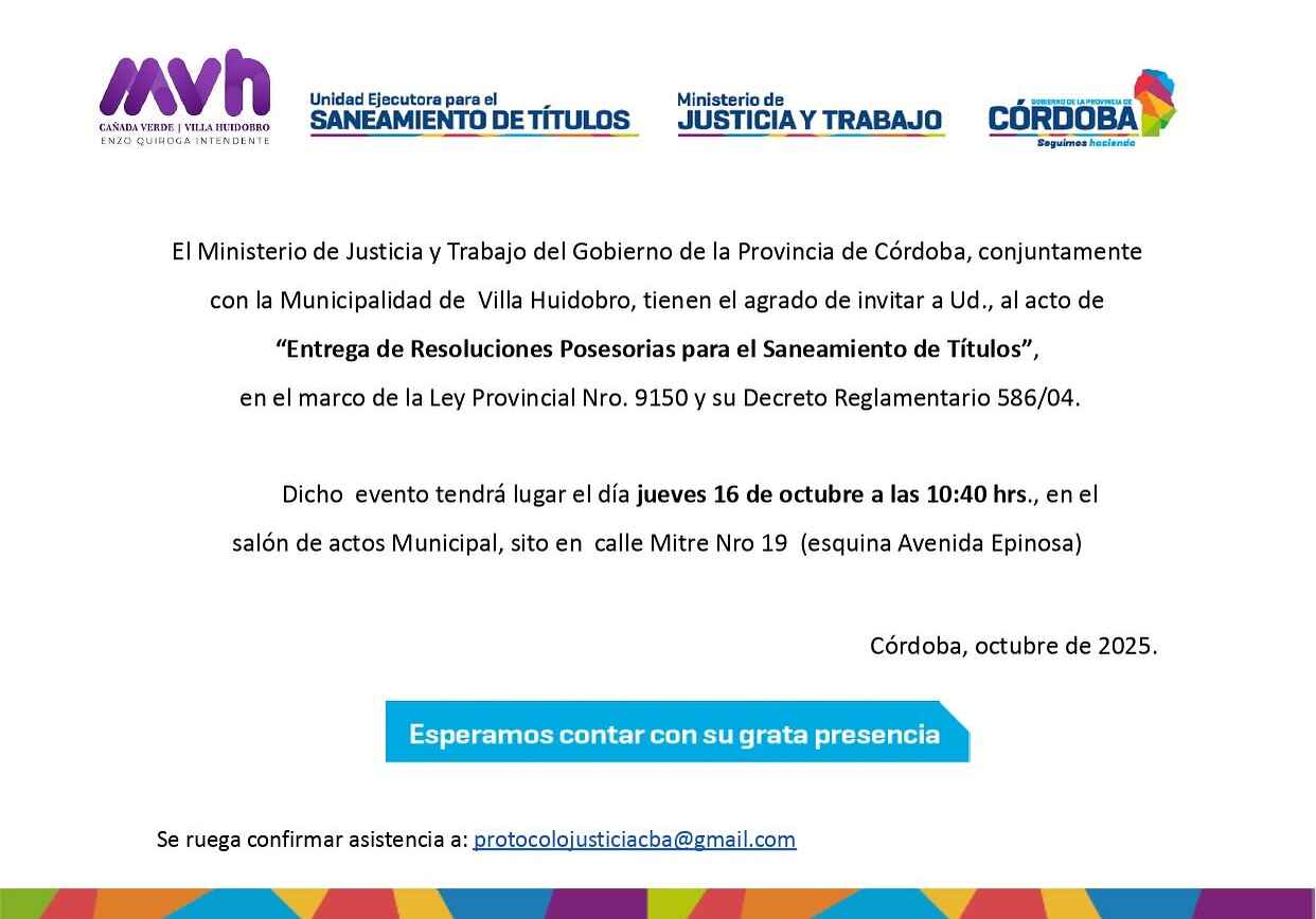 ENTREGA DE RESOLUCIONES POSESORIAS PARA EL SANEAMIENTO DE TÍTULOS