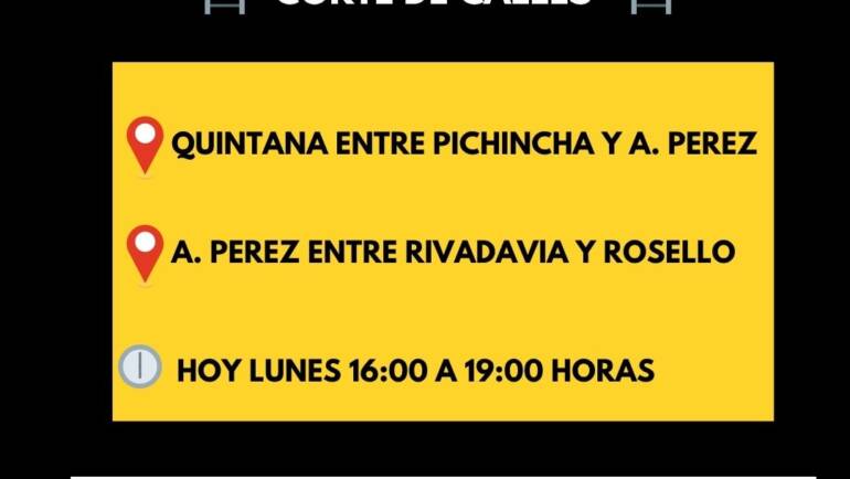 CORTE DE CALLES – HOY DE 16:00 A 19:00 HORAS
