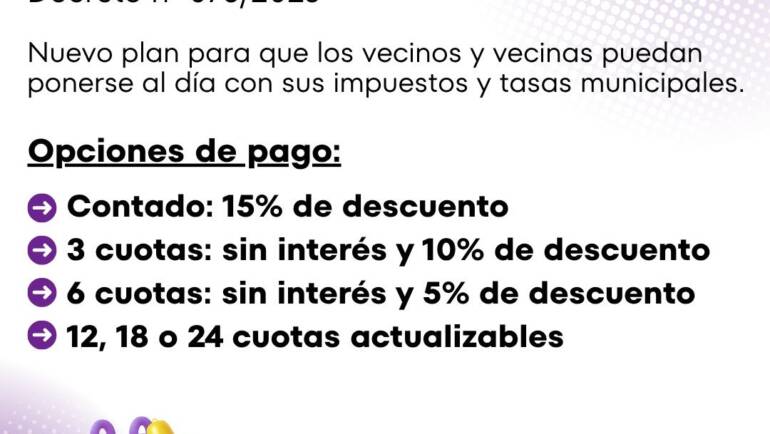 ÚLTIMOS DÍAS PARA ADHERIRTE AL PLAN DE REGULARIZACIÓN DE DEUDAS MUNICIPALES