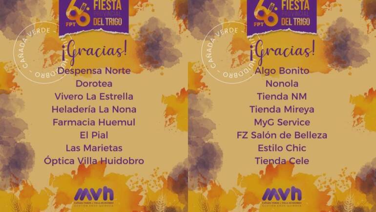 Gracias a cada persona y a cada comercio de nuestro pueblo que, una vez más, colaboró con los presentes que serán entregados a las nuevas soberanas electas en la noche central de la 66ª edición de la Fiesta Provincial del Trigo