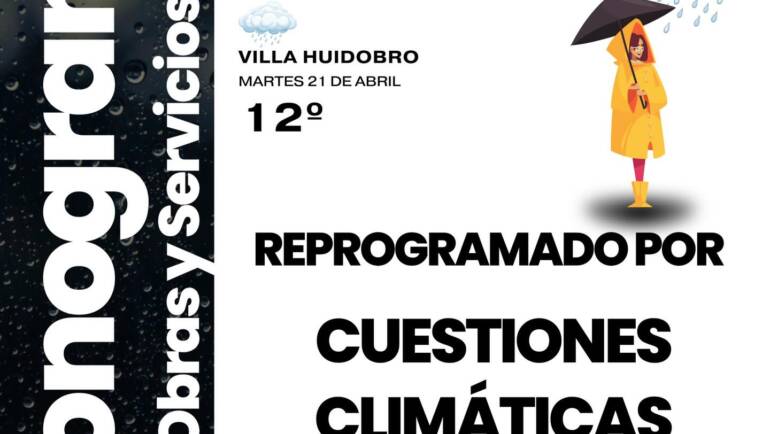 REPROGRAMACIÓN DE REPARACION DE CALLES Y BARRIDO EN NUESTRO PUEBLO