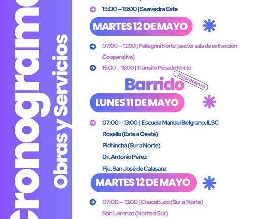 CRONOGRAMA DE TAREAS DE OBRAS Y SERVICIOS
