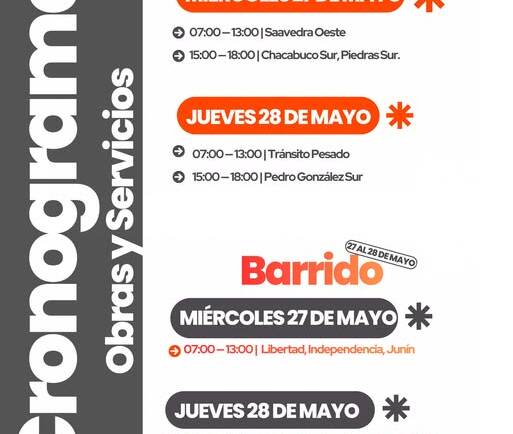 CRONOGRAMA DE TAREAS DE OBRAS Y SERVICIOS