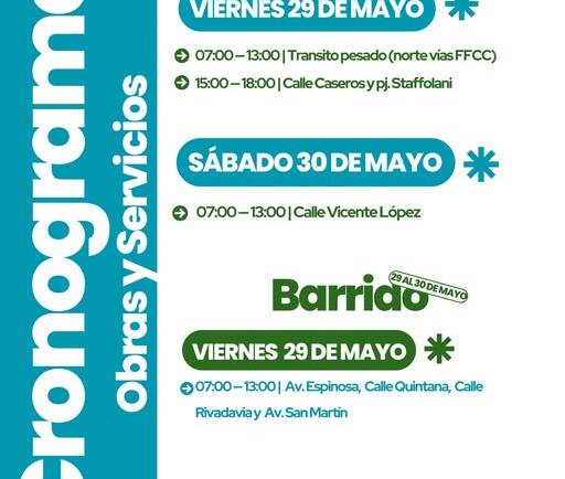 CRONOGRAMA DE TAREAS DE OBRAS Y SERVICIOS
