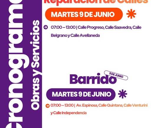 CRONOGRAMA TAREAS DE OBRAS Y SERVICIOS