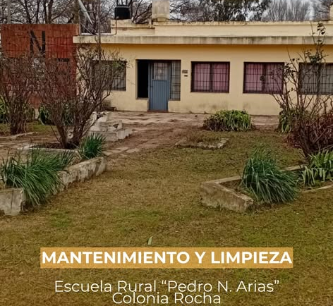 Continuamos con la limpieza y el mantenimiento de nuestras escuelas rurales