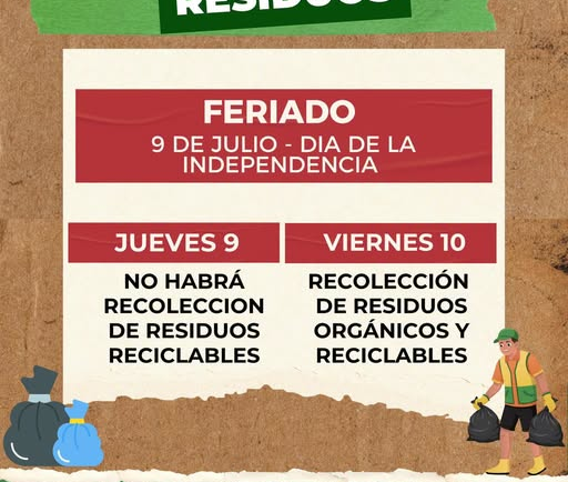 Recolección de residuos | Feriado del 9 de Julio