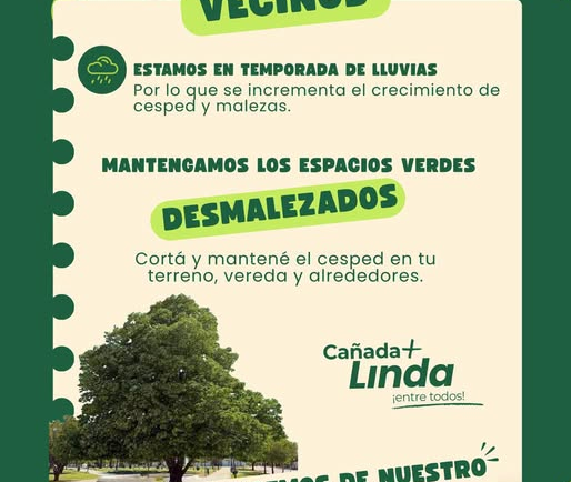 ¡MANTENGAMOS NUESTROS ESPACIOS VERDES DESMALEZADOS!